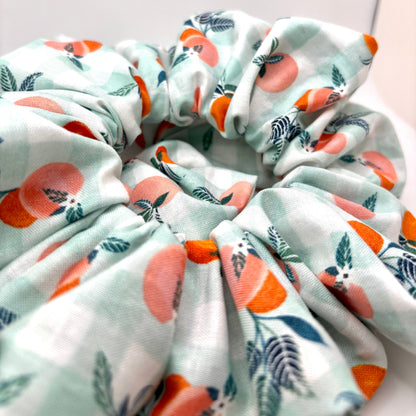 Peach Gingham Summer Scrunchie Enchanted Scrunch