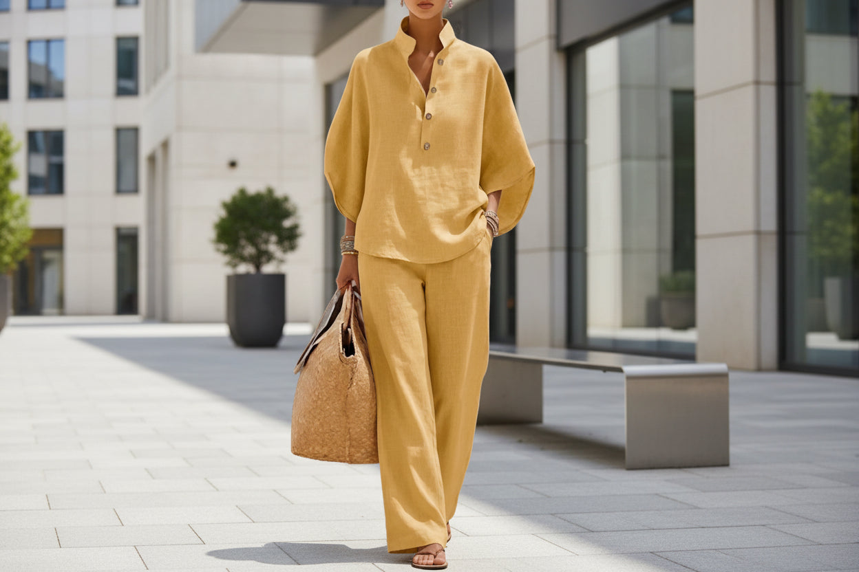 Women’s Casual Shirt and Full-Length Pants Set FitiqueFit