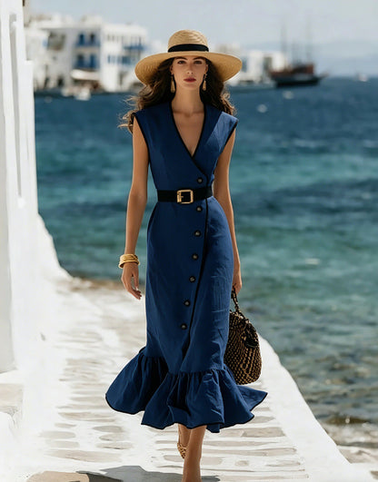 V-Neck Sleeveless High-Waist Maxi Dress – 5 Colors, S–2XL FitiqueFit