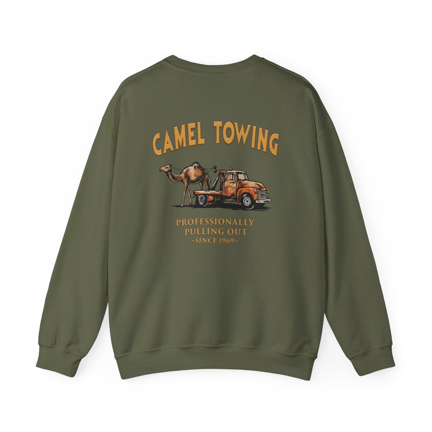 Camel Towing Back Crewneck Sweatshirt The Devil's Pickle