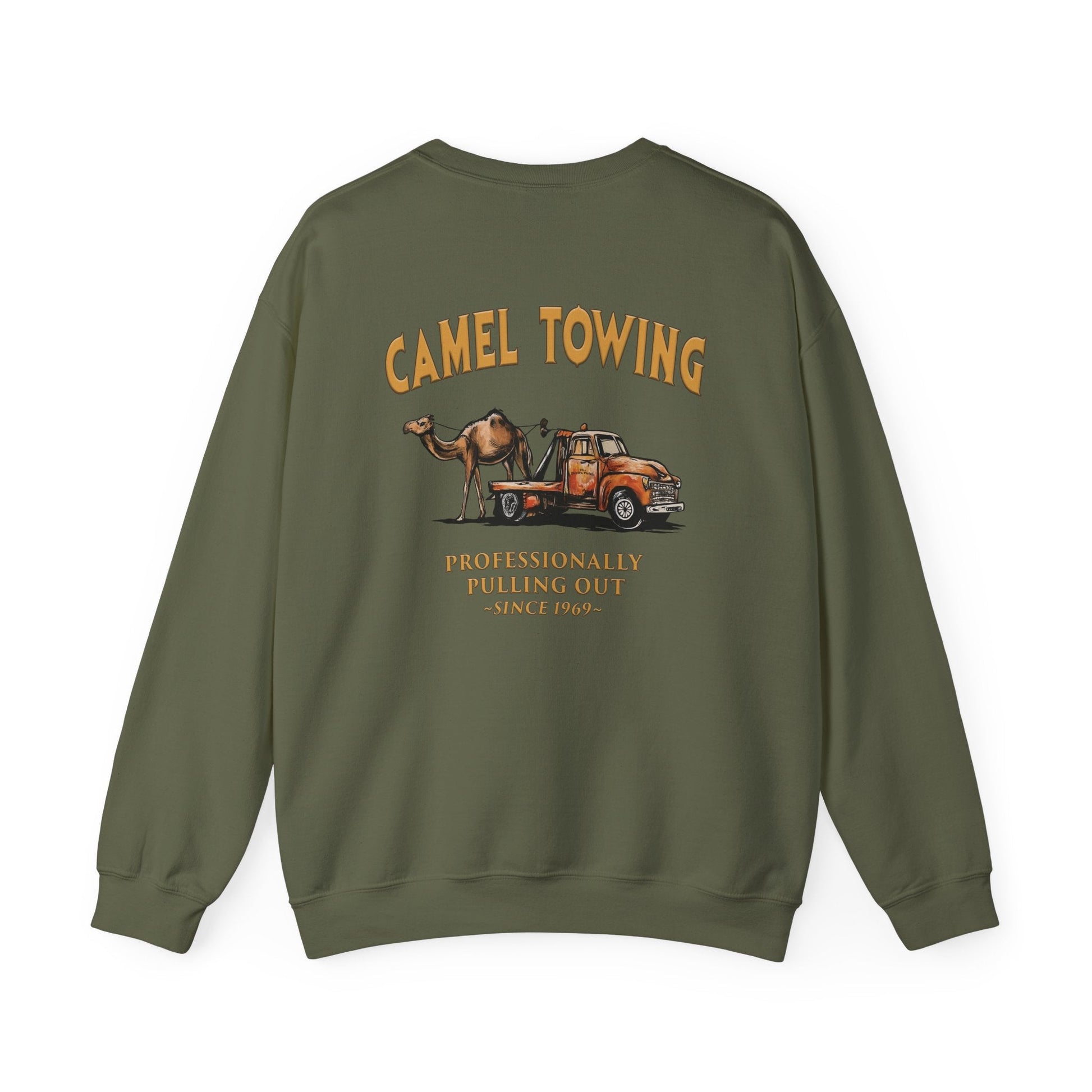 Camel Towing Back Crewneck Sweatshirt The Devil's Pickle