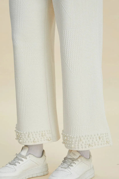 Double Take Full Size Pearl Detail Round Neck Top and Pants Set West2East Surf