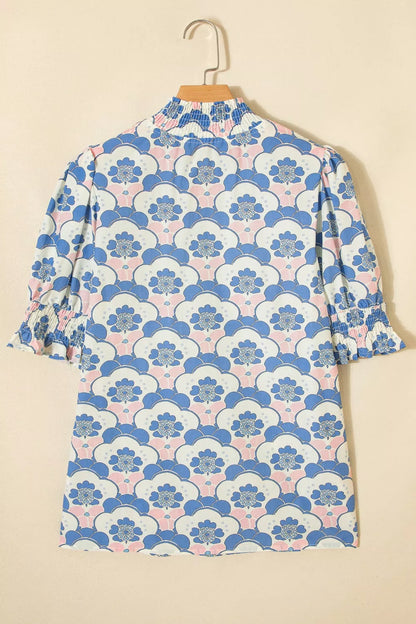 Floral Print Puff Sleeve Blouse New Era Fashion LLc