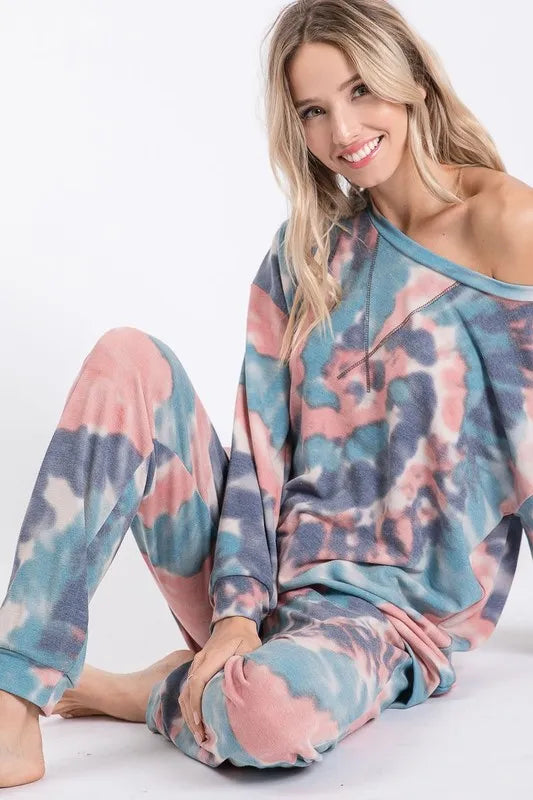BiBi Tie Dye French Terry Casual Pants New Era Fashion LLc
