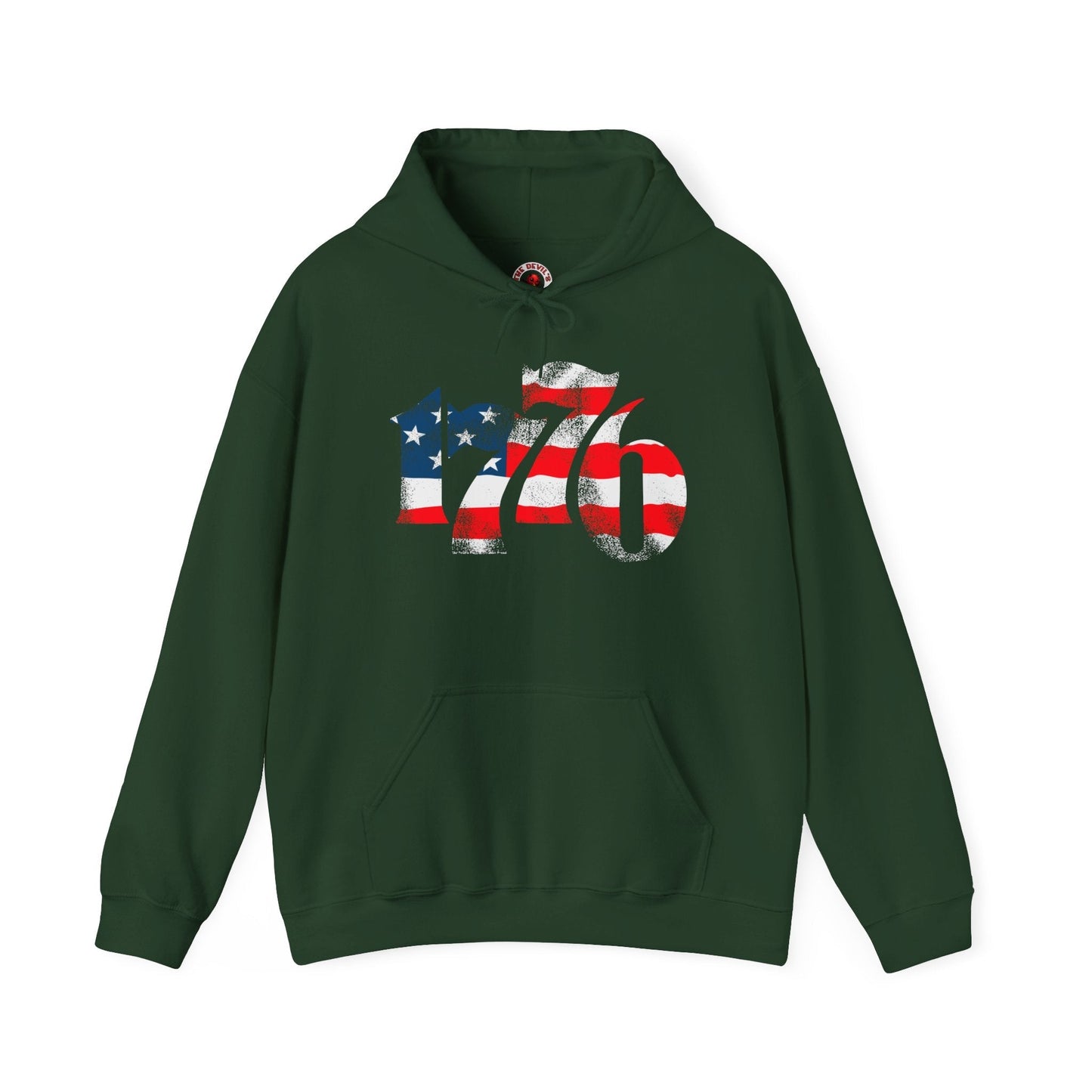 1776 American Flag Hooded Sweatshirt The Devil's Pickle