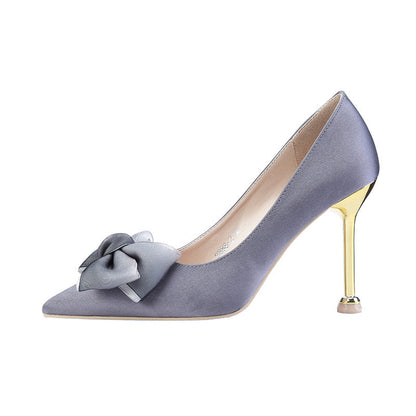 Sexy High Heels Stiletto Bow Women's Single Shoes See size chart under “more details” The Fashion Celestial