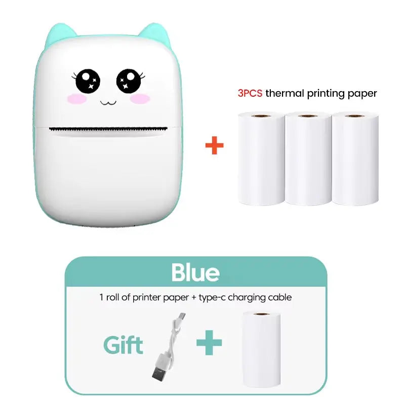 Compact and Colorful Mini Thermal Printer: Bluetooth Wireless Portable Pocket Label Maker for Stickers