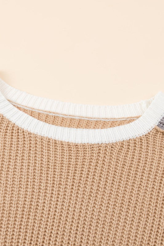 Colorblock Patchwork Round Neck Sweater Shop Style & More | Fresh Looks, Everyday Deals & Free Shipping