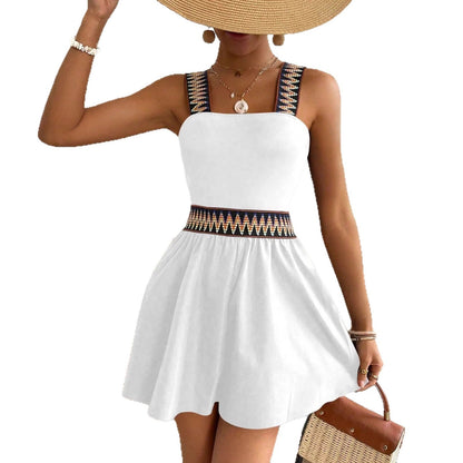 Women's Resort-Style Sleeveless Wide-Leg Jumpsuit with Cinched Waist FitiqueFit