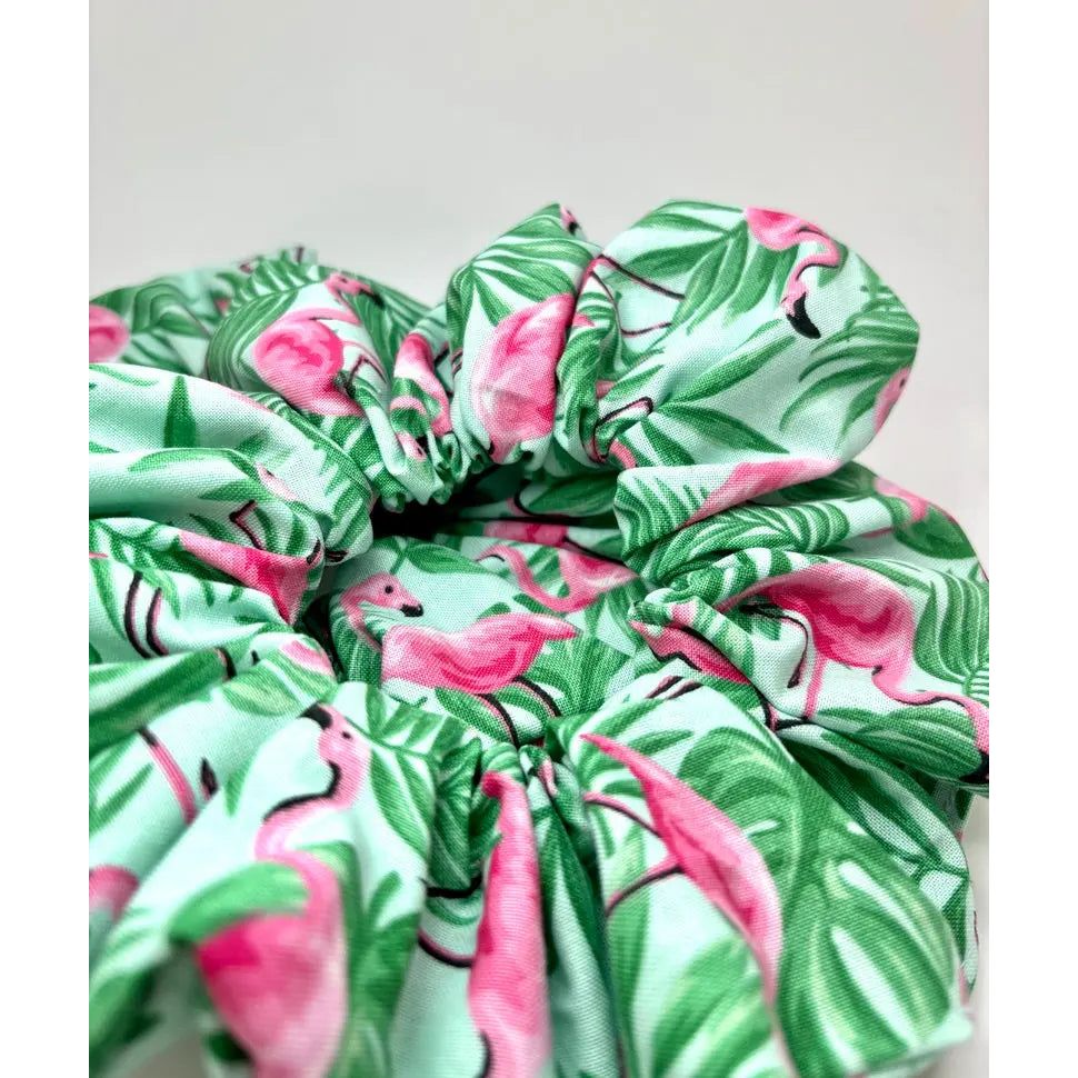 Palm Leaf Flamingos Summer Scrunchie Enchanted Scrunch