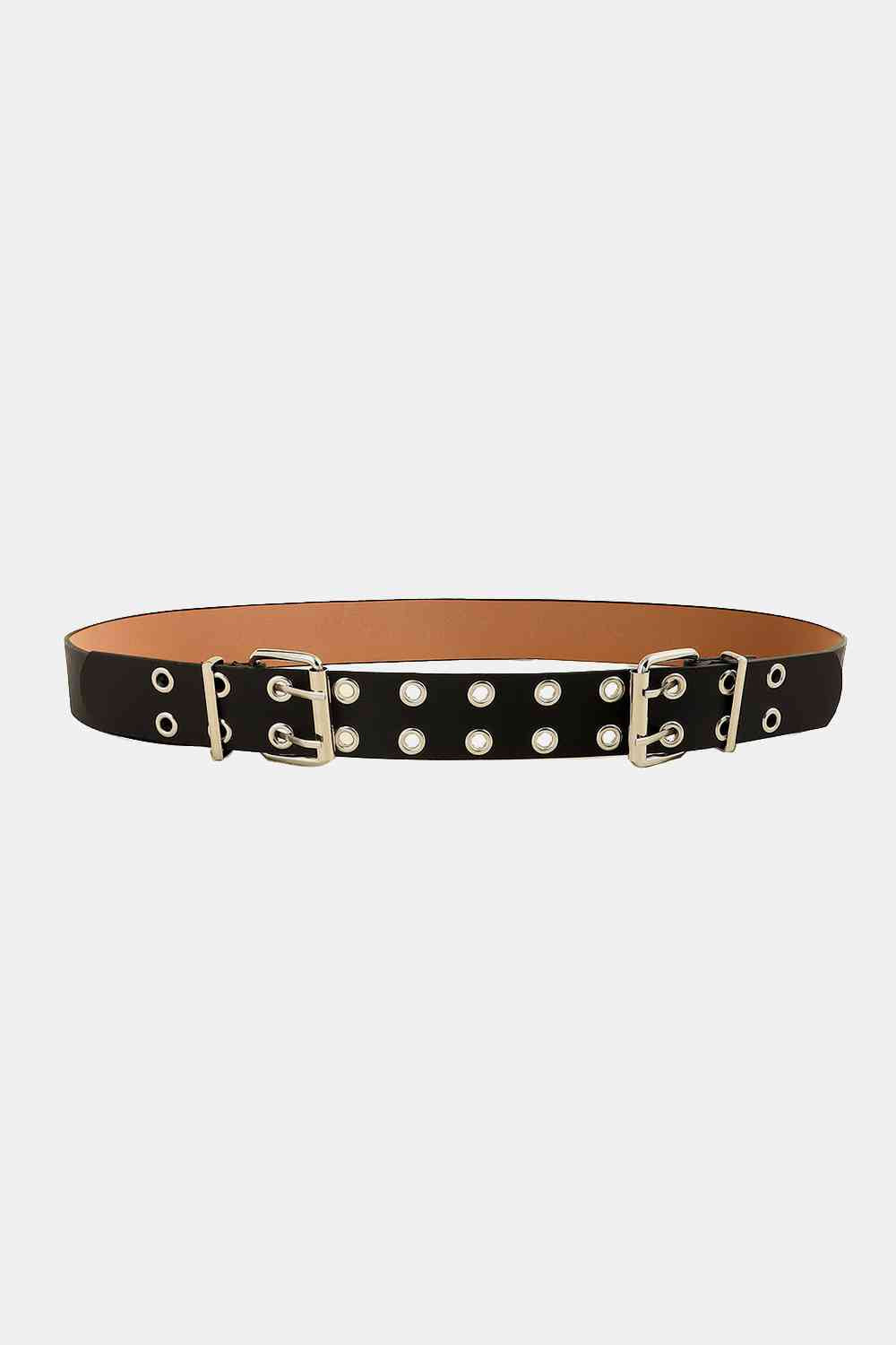 Stylish Chic PU Leather Two Row Eyelet Belt – Durable and Fashion-Forward Design See size chart under “more details” The Fashion Celestial