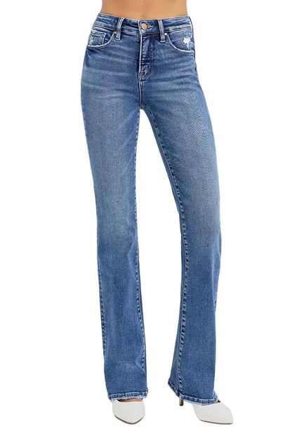 RISEN Full Size Tummy Control High Rise Straight Jeans Plus Size Garden Naked Curves