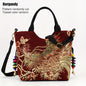 Wo 'S Embroidered Satchel Bag, Fashion Double Handle Purse, Retro Style Handbag with Removable Strap NovaCart