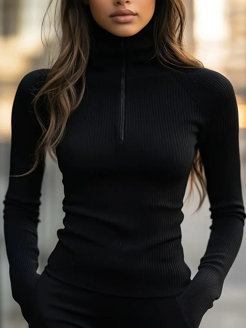 Elegant Slim-Fit Base Layer Knit Top For Women New Era Fashion LLc