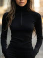 Elegant Slim-Fit Base Layer Knit Top For Women New Era Fashion LLc