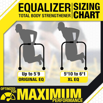 Equalizer Total Body Strengthener – Portable Dip Station for Full Bodyweight Training – Includes Hip Resistance Band & Online Coaching – Available in Standard & XL Sizes