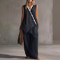 Women's Boho V-Neck Button Vest & Wide-Leg Pants Set FitiqueFit