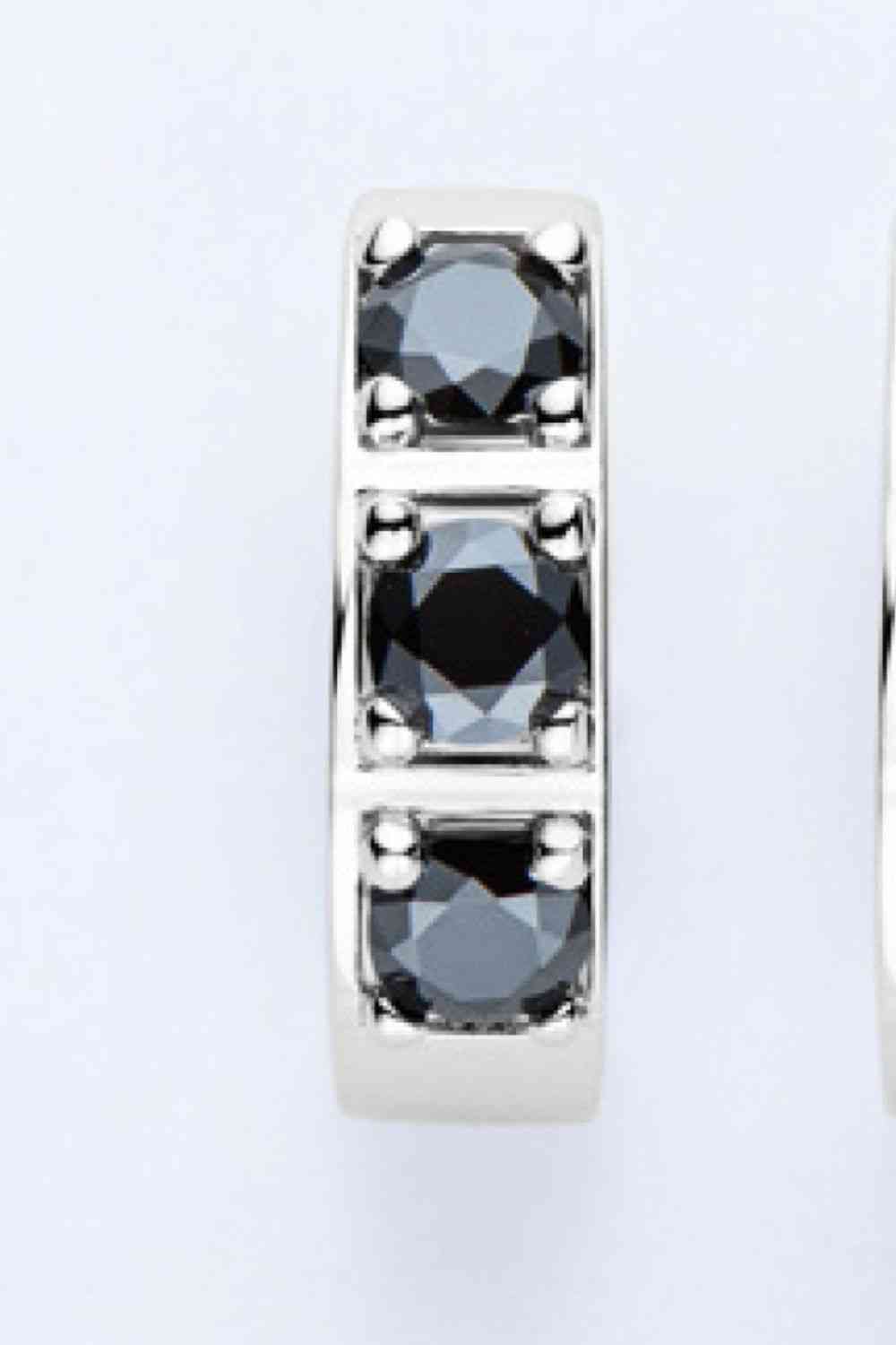 Elegant Jewel Inlaid Moissanite Huggie Earrings – Minimalist Design in Sterling Silver See size chart under “more details” The Fashion Celestial