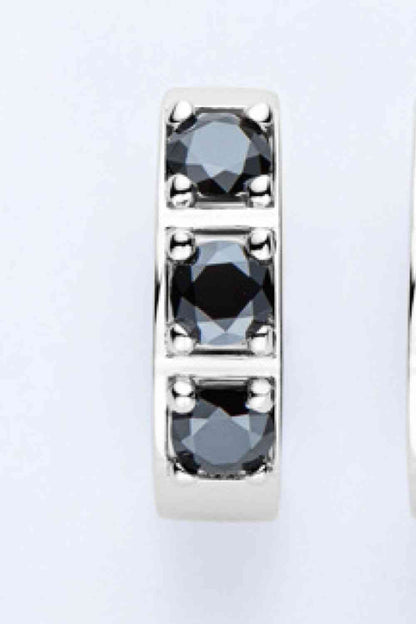 Elegant Jewel Inlaid Moissanite Huggie Earrings – Minimalist Design in Sterling Silver See size chart under “more details” The Fashion Celestial