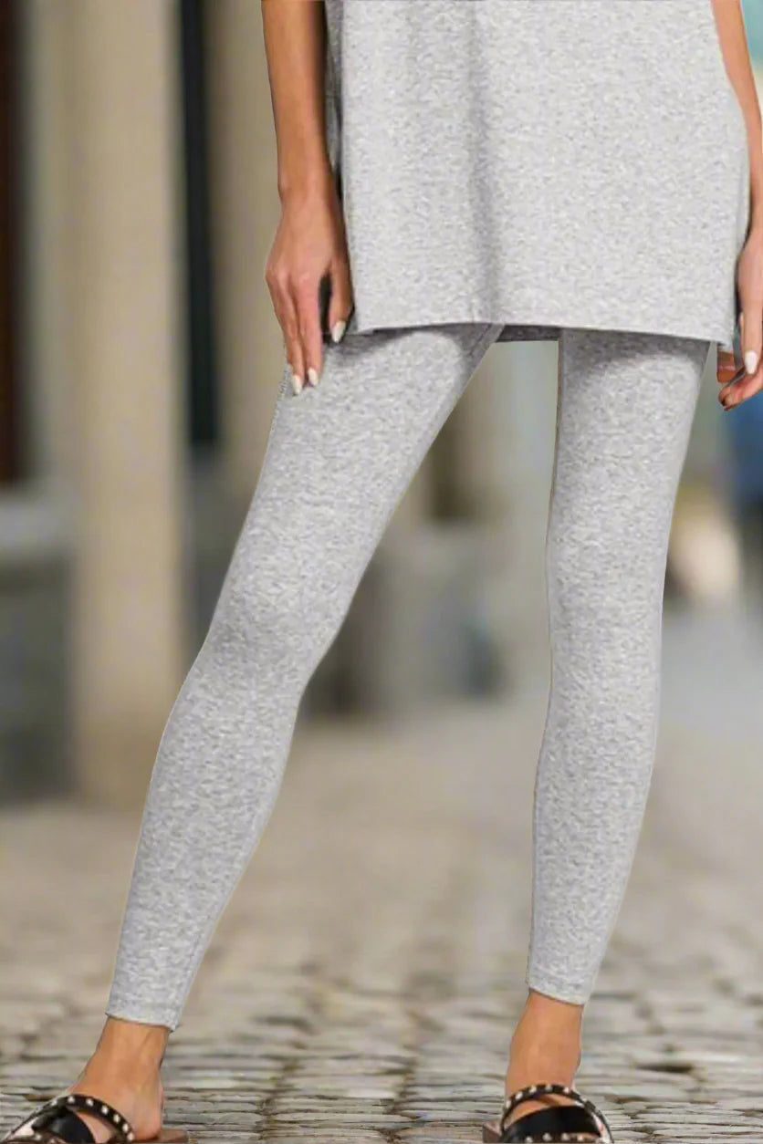 Zenana Cotton Round Neck Top & Legging Set FitiqueFit