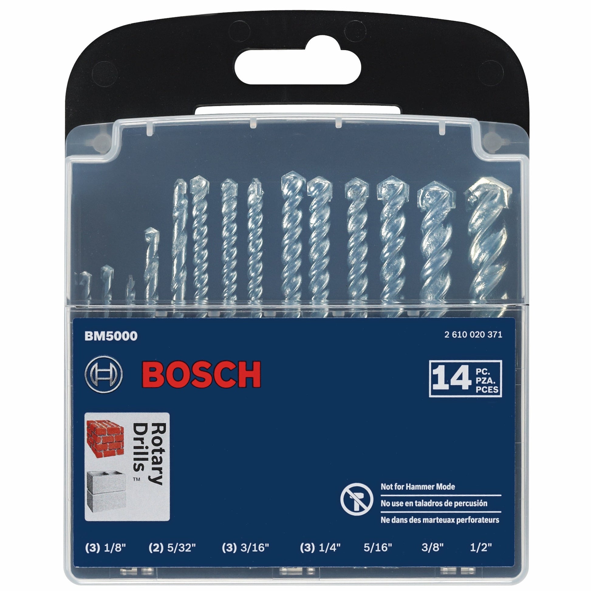 BOSCH BM5000 14 pc. Fast Spiral Rotary Masonry Bit Set VM Hardware