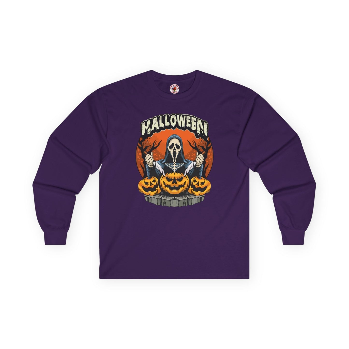 Screamer Killer Ghost Halloween Long Sleeve Tee The Devil's Pickle