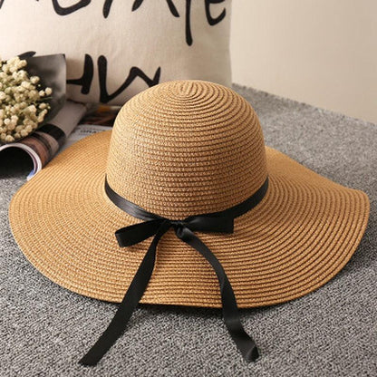 La Dolce Vita Straw Hat - Stylish Italian Summer Sun Hat with Ribbon Tie Country in My Heart