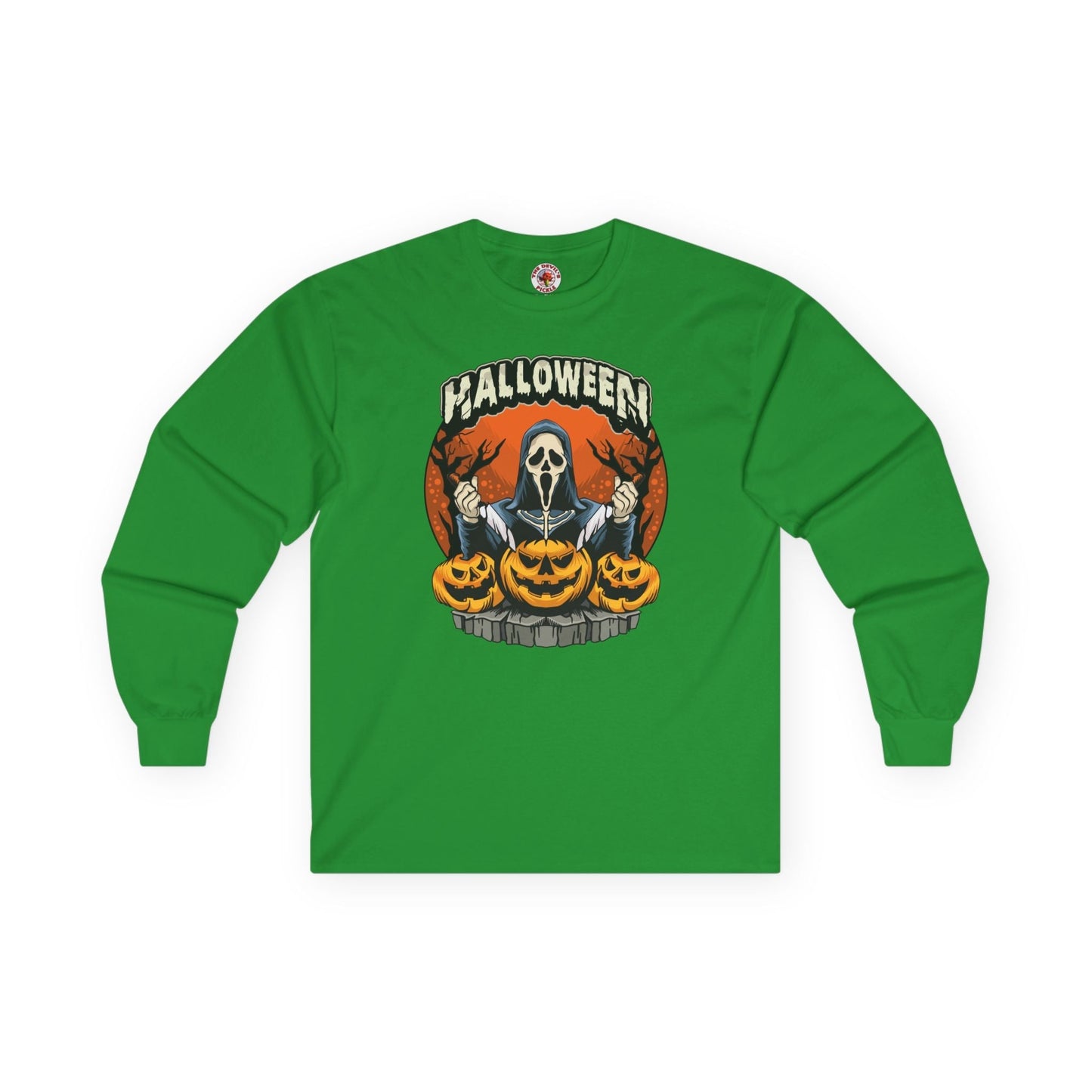 Screamer Killer Ghost Halloween Long Sleeve Tee The Devil's Pickle