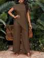 Asymmetrical Sleeveless Top & Pants Set – Women’s Two-Piece FitiqueFit