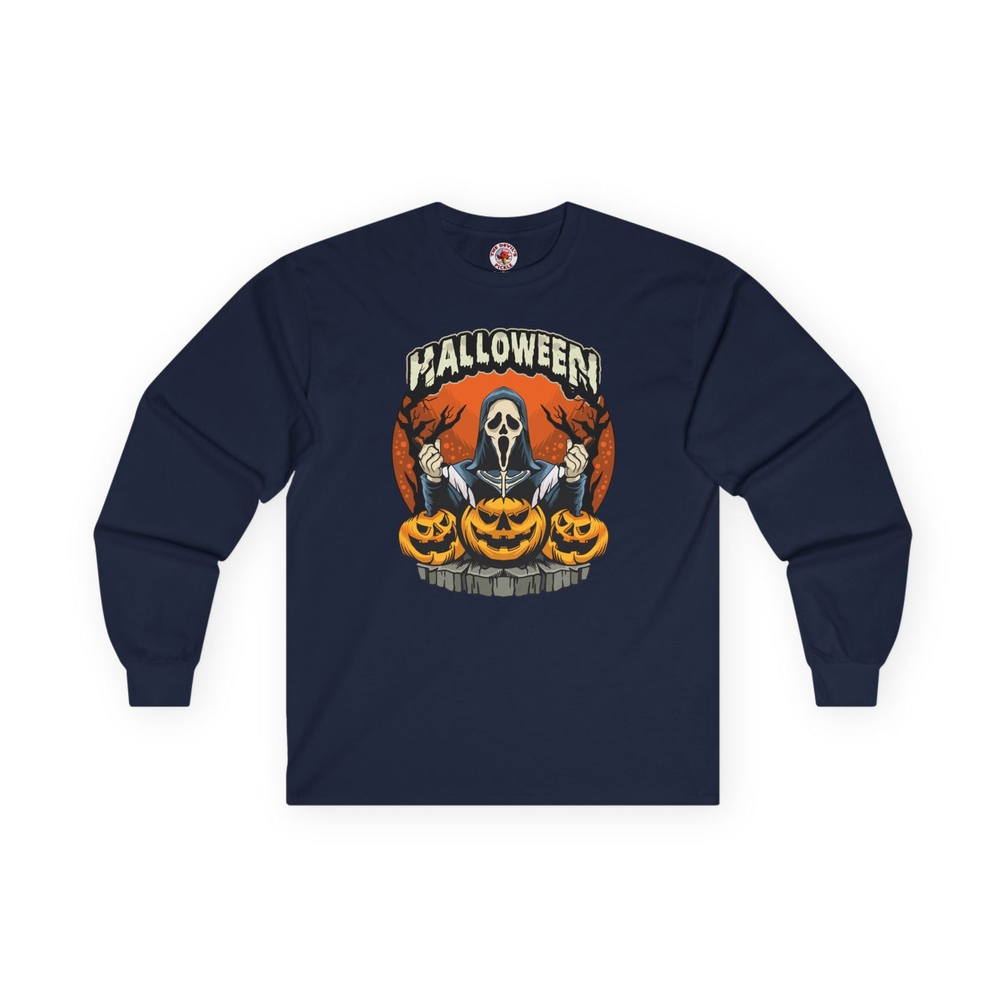 Screamer Killer Ghost Halloween Long Sleeve Tee The Devil's Pickle