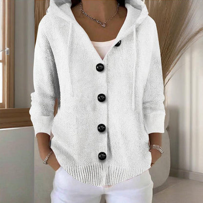 Women’s Button-Down Hoodie Cardigan Sweater Coat FitiqueFit