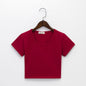 Navel-baring short-sleeved tight-fitting top