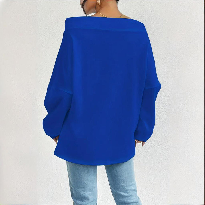 Plus Size Off Shoulder Pullover FitiqueFit
