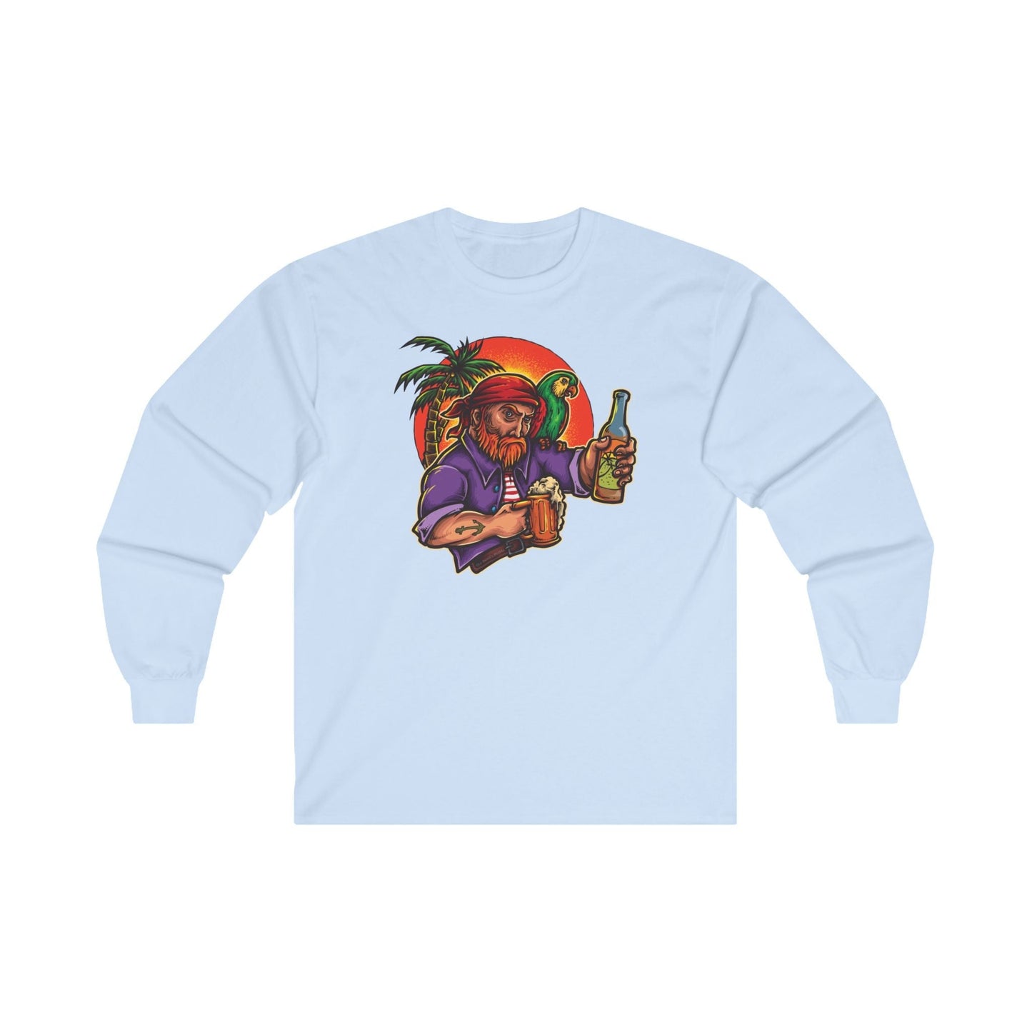 Sunset Pirate Beer Long Sleeve Tee The Devil's Pickle