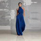 Women's Belted Pleated Jumpsuit – High-Waist Cinched Sleeveless FitiqueFit