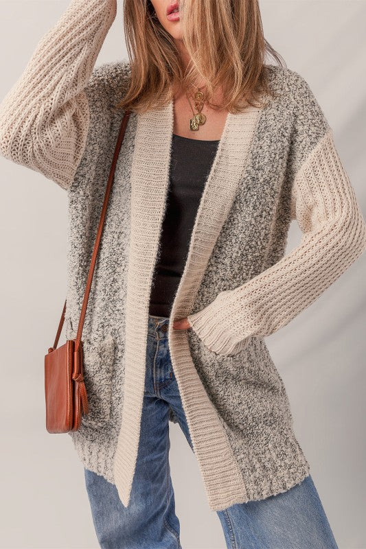 Colorblock Open Front Pocketed Cardigan Shop Style & More | Fresh Looks, Everyday Deals & Free Shipping