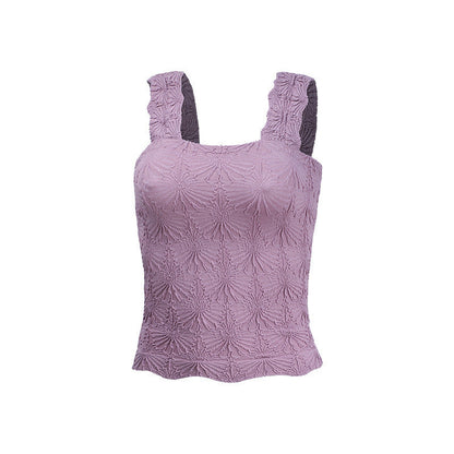 Women's Pleated Figure-flattering Square-neck Camisole FitiqueFit