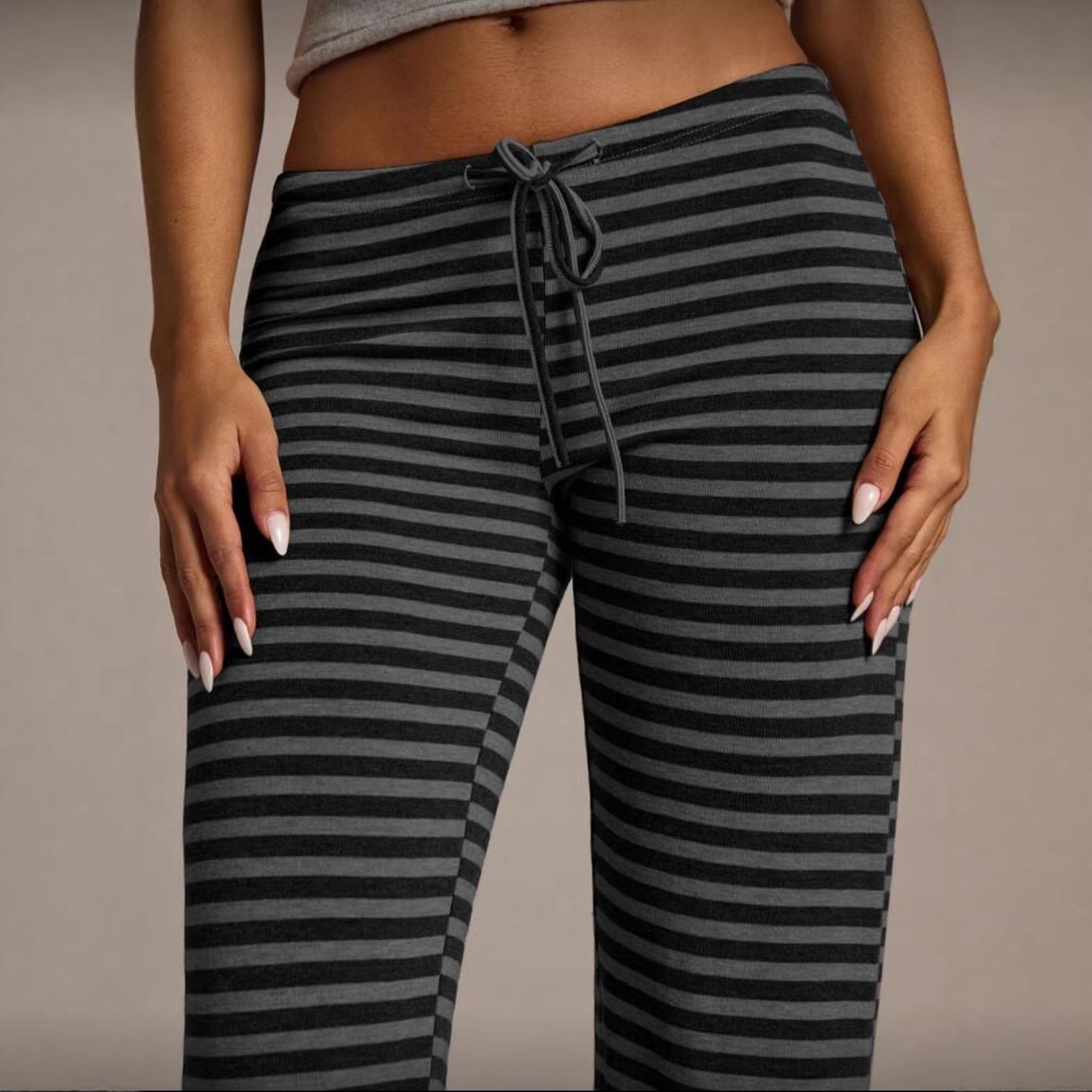 Women’s Striped Wide Leg Flared Casual Pants FitiqueFit