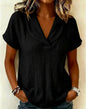 Women's Knitted Short-Sleeve Butterfly Collar Top FitiqueFit