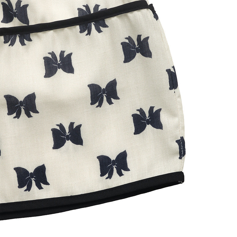 Shoulder Strap Bow Decoration With Bow Print Elegant Summer Dress FitiqueFit