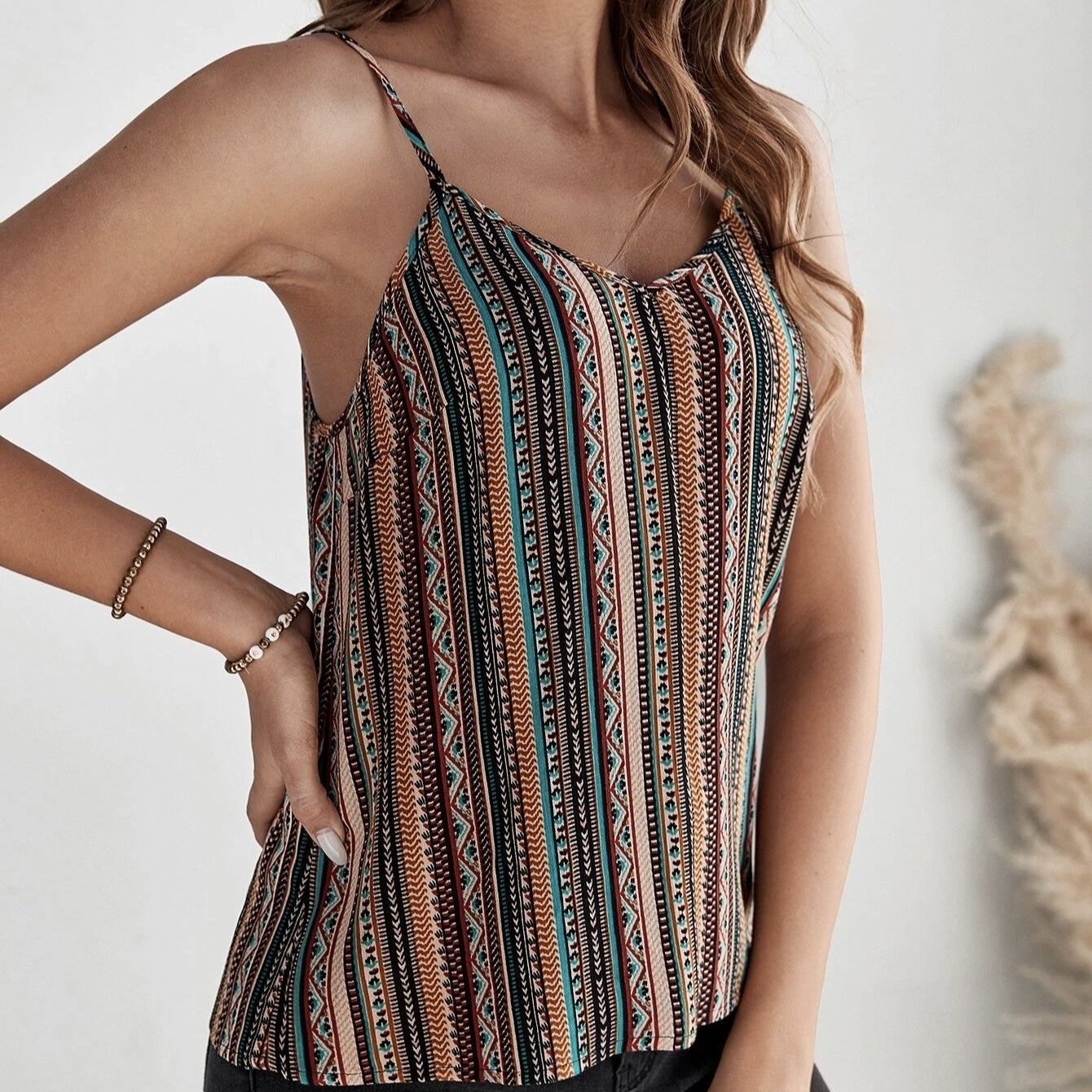 Women’s Geographical Print Retro Camisole Top FitiqueFit