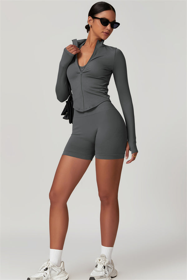The Delight Jacket Shorts 2-Piece Set Fitglutes Activewear Gymwear Sportswear & Workout Clothes