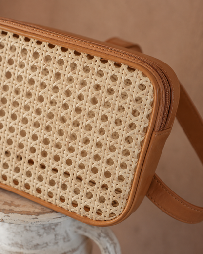 Vera Leather and Cane Belt Bag Village Thrive