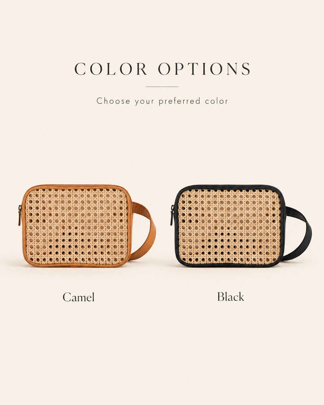 Vera Leather and Cane Belt Bag Village Thrive