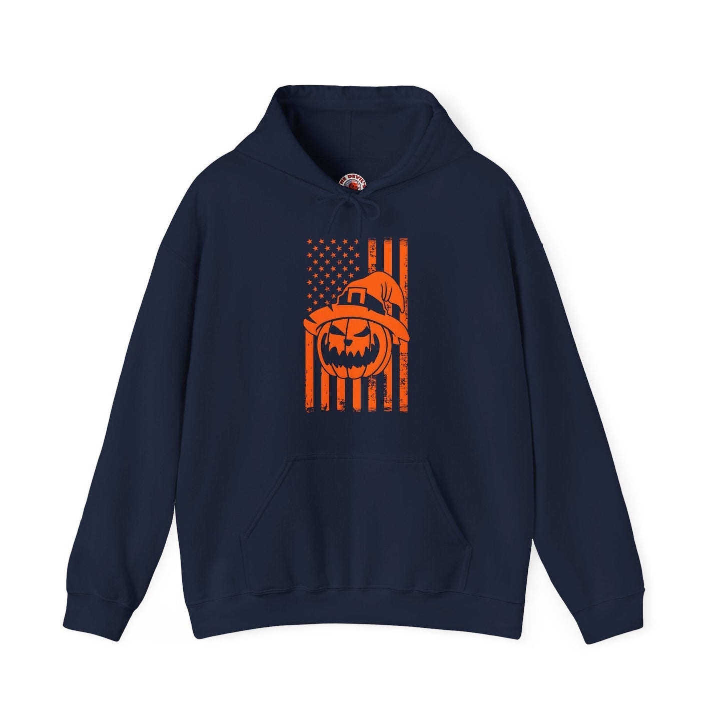 Pumpkin American Flag Hooded Sweatshirt The Devil's Pickle