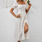 Square Neck Floral Print Dress With Puff Sleeves & Side Slit Maxi Dress FitiqueFit