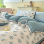 Double Gauze Four-Piece Set Jacquard Small Bamboo Cotton Three-Piece Set Student Dormitory INS Fresh Floral Bedding