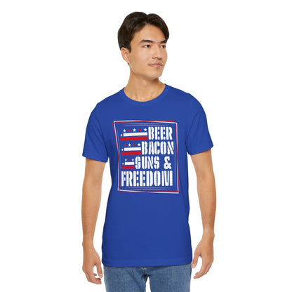 Beer Bacon Guns and Freedom T-Shirt The Devil's Pickle