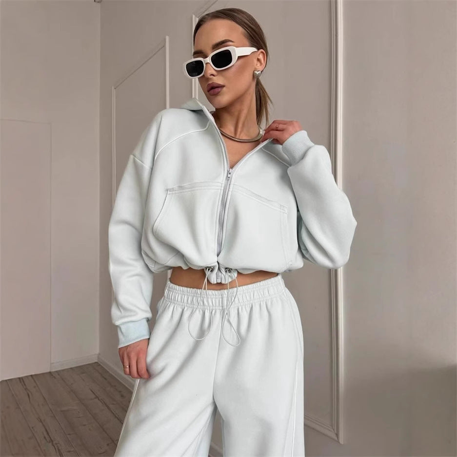 Women’s Sportswear Set Solid Color Cardigan Set FitiqueFit