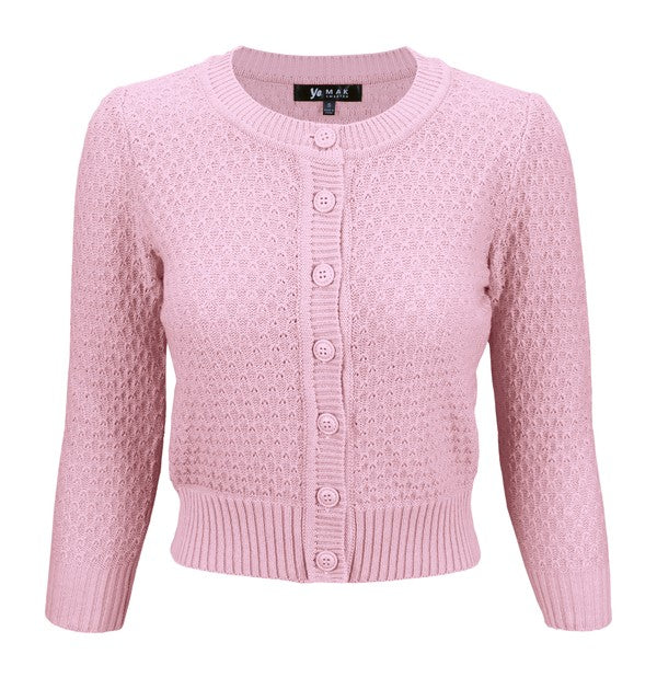 3/4 Sleeve Cute Pattern Cropped Cardigan Sweater Shop Style & More | Fresh Looks, Everyday Deals & Free Shipping